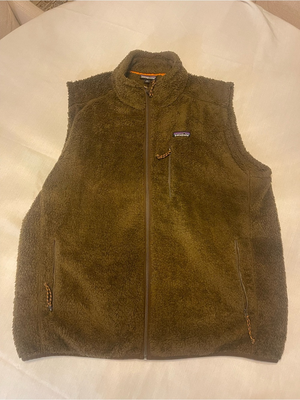 Patagonia Men's Olive Fuzzy Full-Zip Fleece Vest XXL